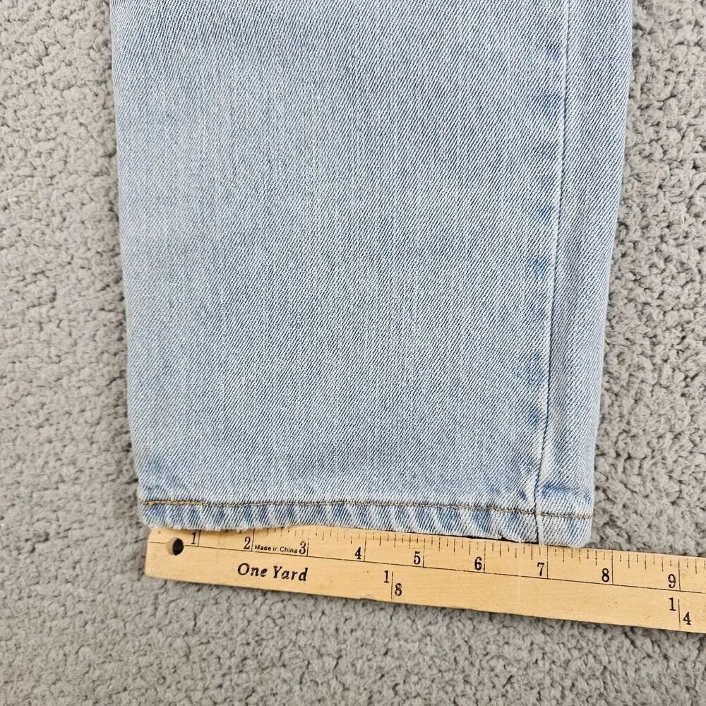 Levis 505 Jeans Mens 31x30 Blue Light Wash Regular Straight Workwear Distressed